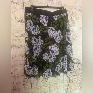 Black Olive and Purple Pop Art Floral Lularoe Lola Skirt 2X